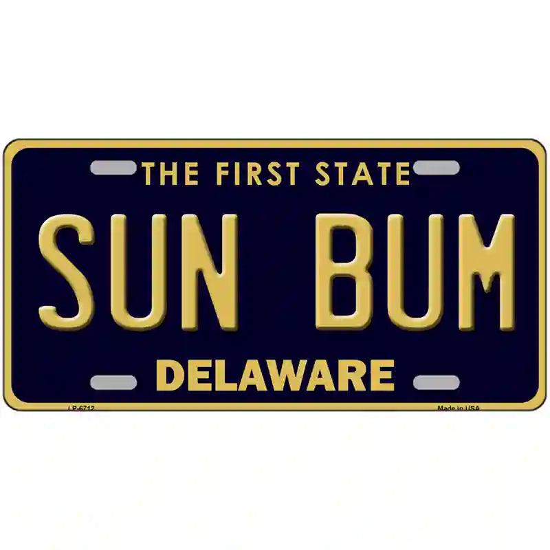 SUN Bum Delaware Novelty Metal License Plate