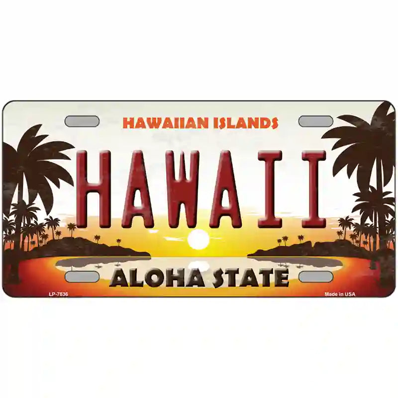 Hawaii HAWAIIAN Islands Novelty Metal License Plate