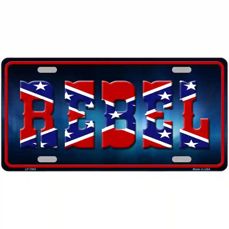 REBEL Novelty Metal License Plate