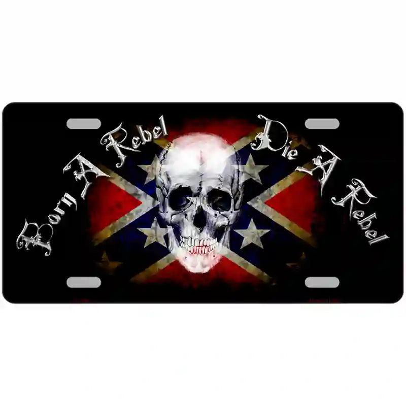 Born A REBEL Novelty Metal License Plate