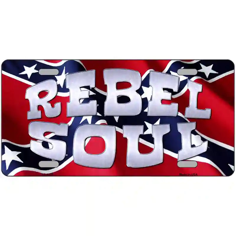 REBEL Soul Metal Novelty License Plate