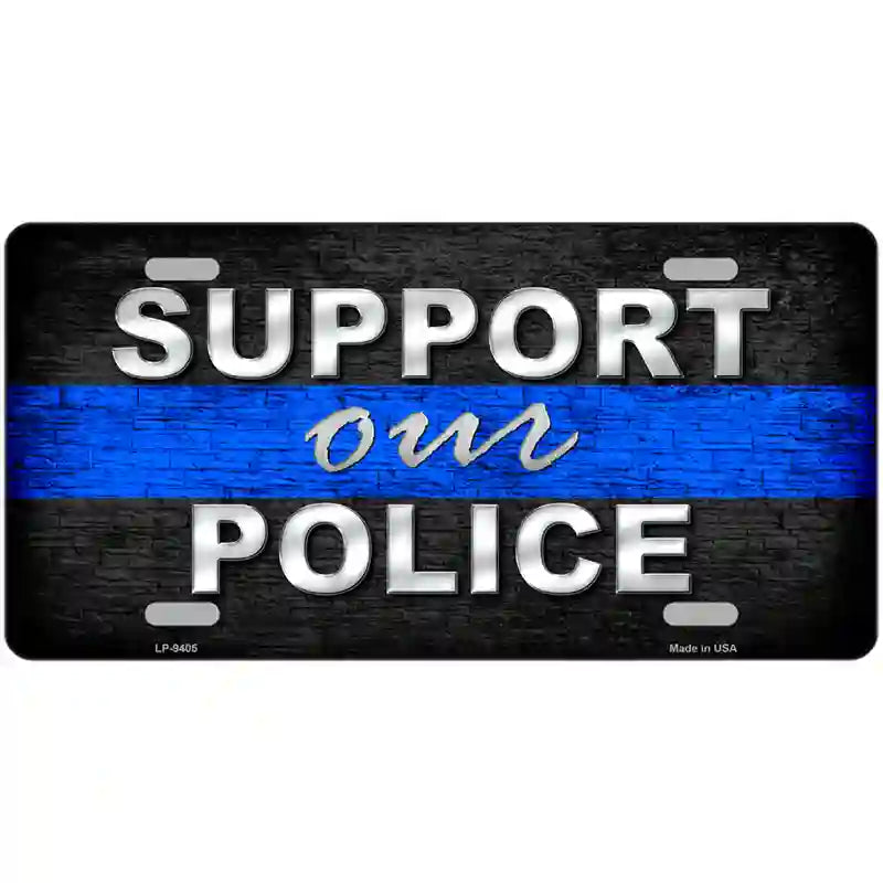 Support Our POLICE Novelty Metal License Plate