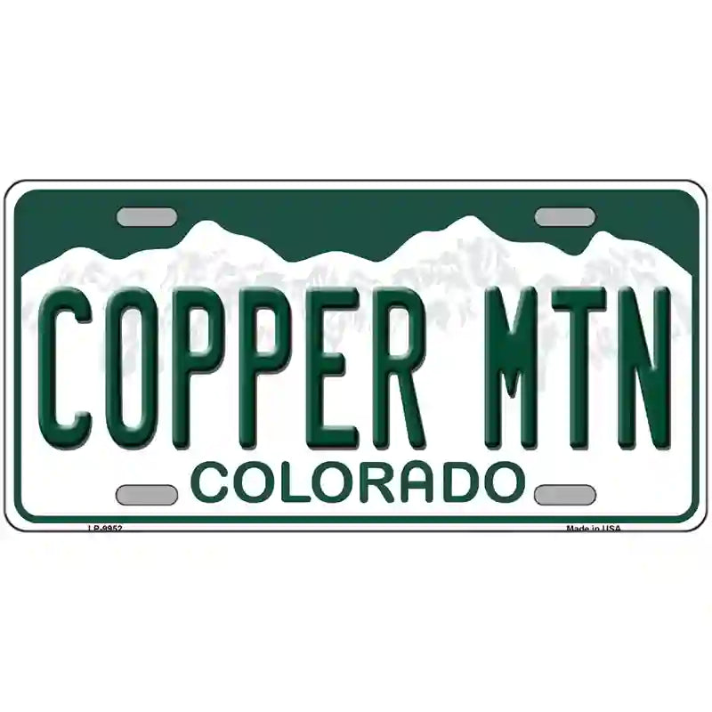 COPPER Mountain Colorado Metal Novelty License Plate