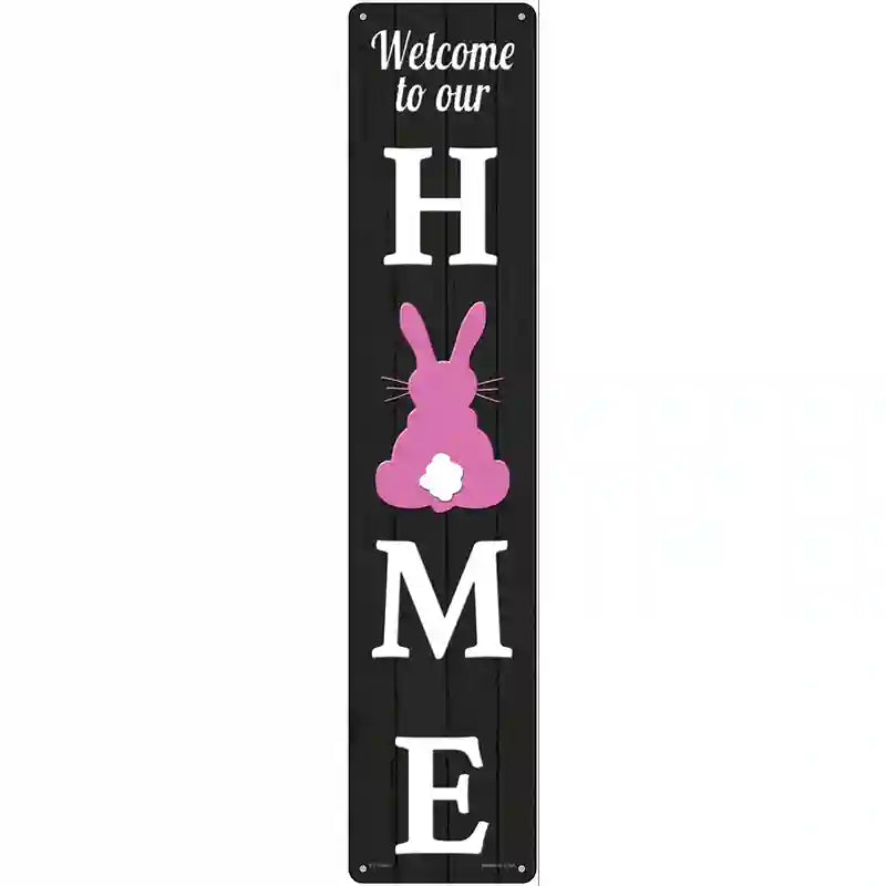 HOME Bunny Novelty Metal Street Sign