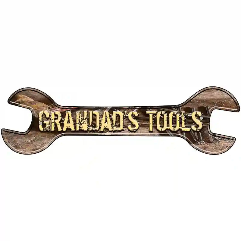 Grandads TOOLS Novelty Metal Wrench Sign W-135