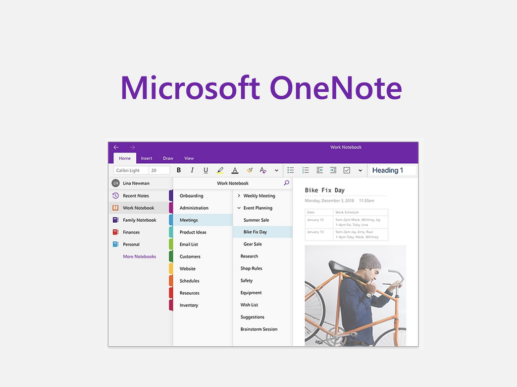Microsoft One Note – Meilleures applications de productivité