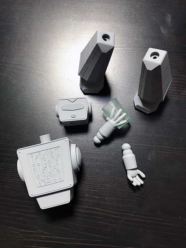 Pièces prototypes de Boba Bot