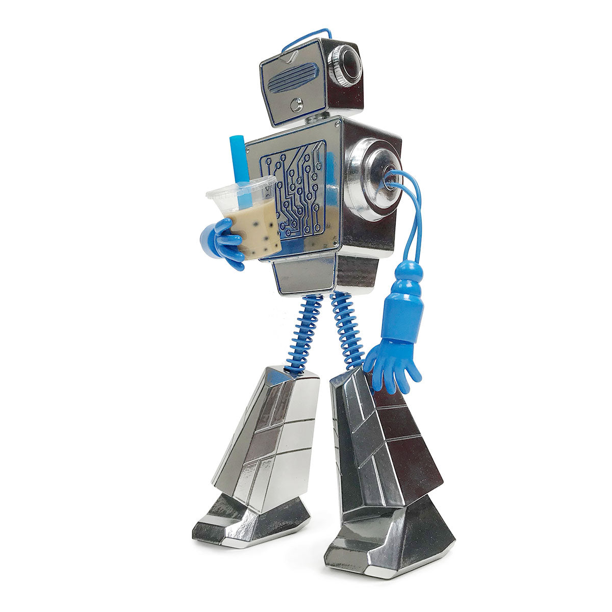 Figura de resina Boba Bot pintada en cromo de edición limitada