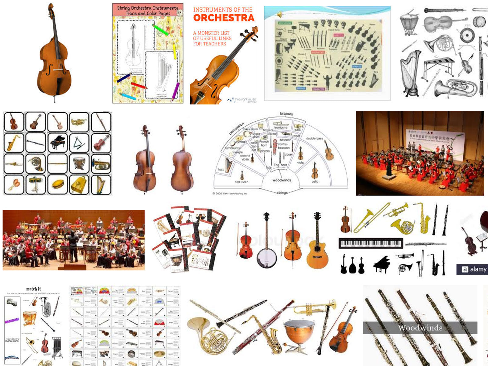 Exemples d'instruments d'orchestre