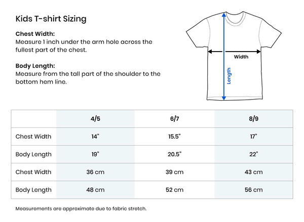 Size Chart - Kids T-shirt