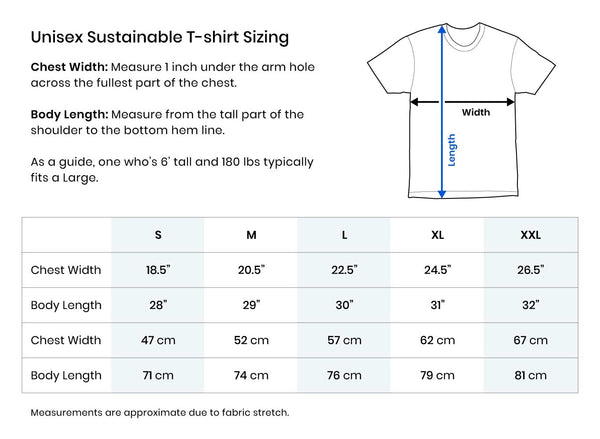 Size Chart - unisex sustainable organic cotton – STORY SPARK