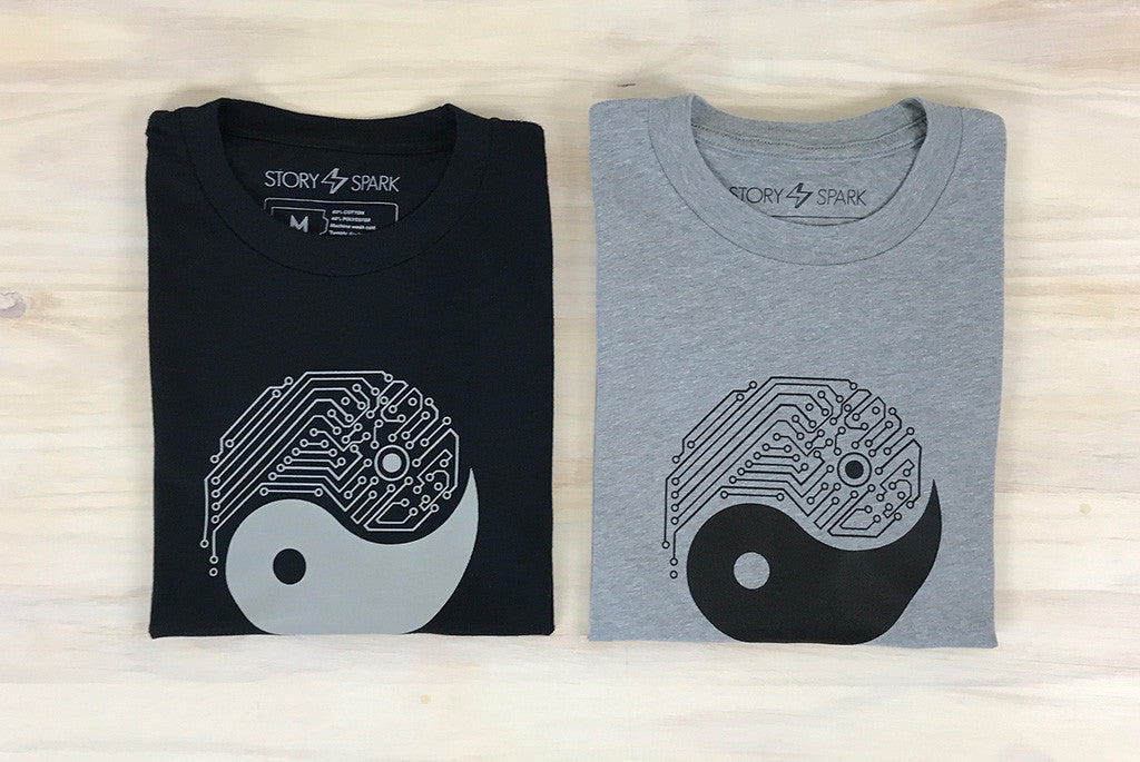 Camisetas gráficas Techy Yin Yang para amantes de la tecnología