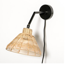 rattan wall lamp