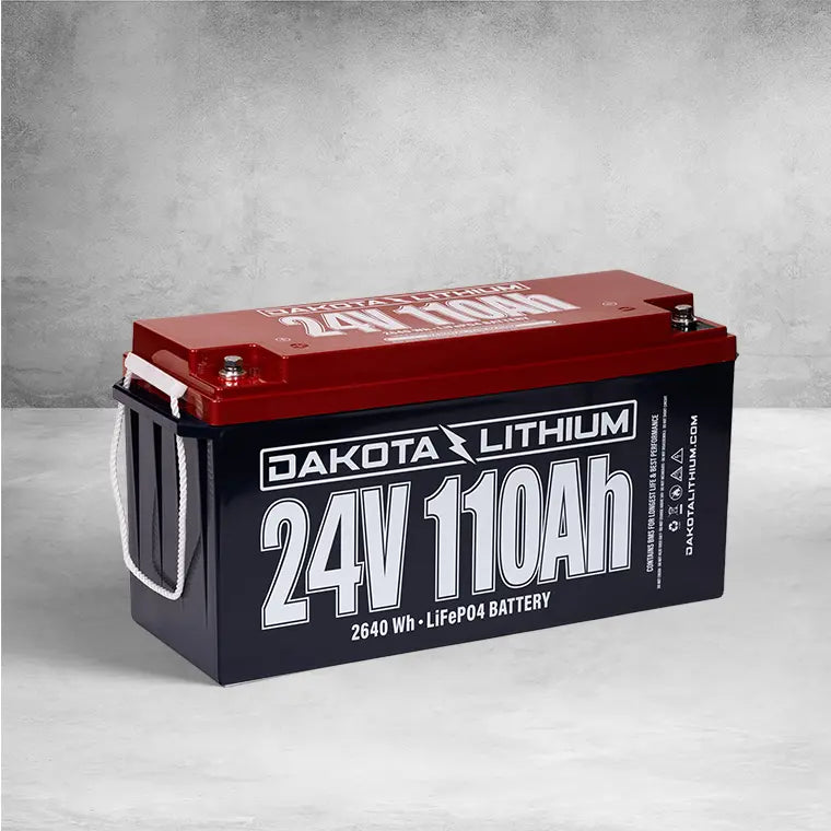 DAKOTA LITHIUM 24V 110AH DEEP CYCLE LIFEPO4 SINGLE BATTERY 24V 5A Charger Included