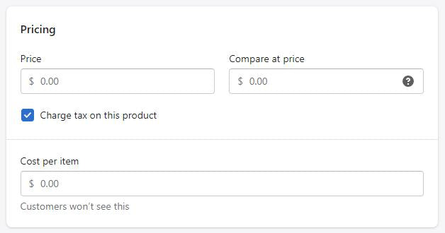 Create a product in Shopify