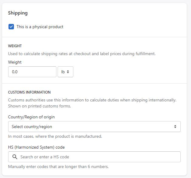Create a product in Shopify