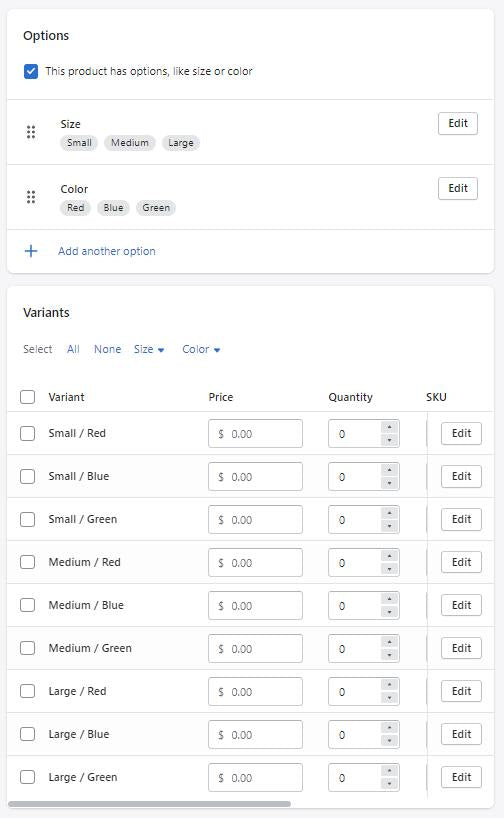 Create a product in Shopify