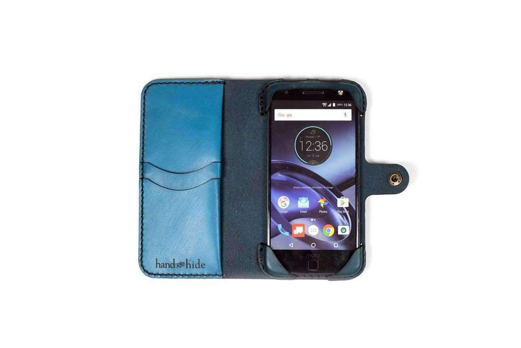 Mainstream lezing kaas Motorola Moto Z Play Custom Leather Wallet Case - Hand and Hide LLC