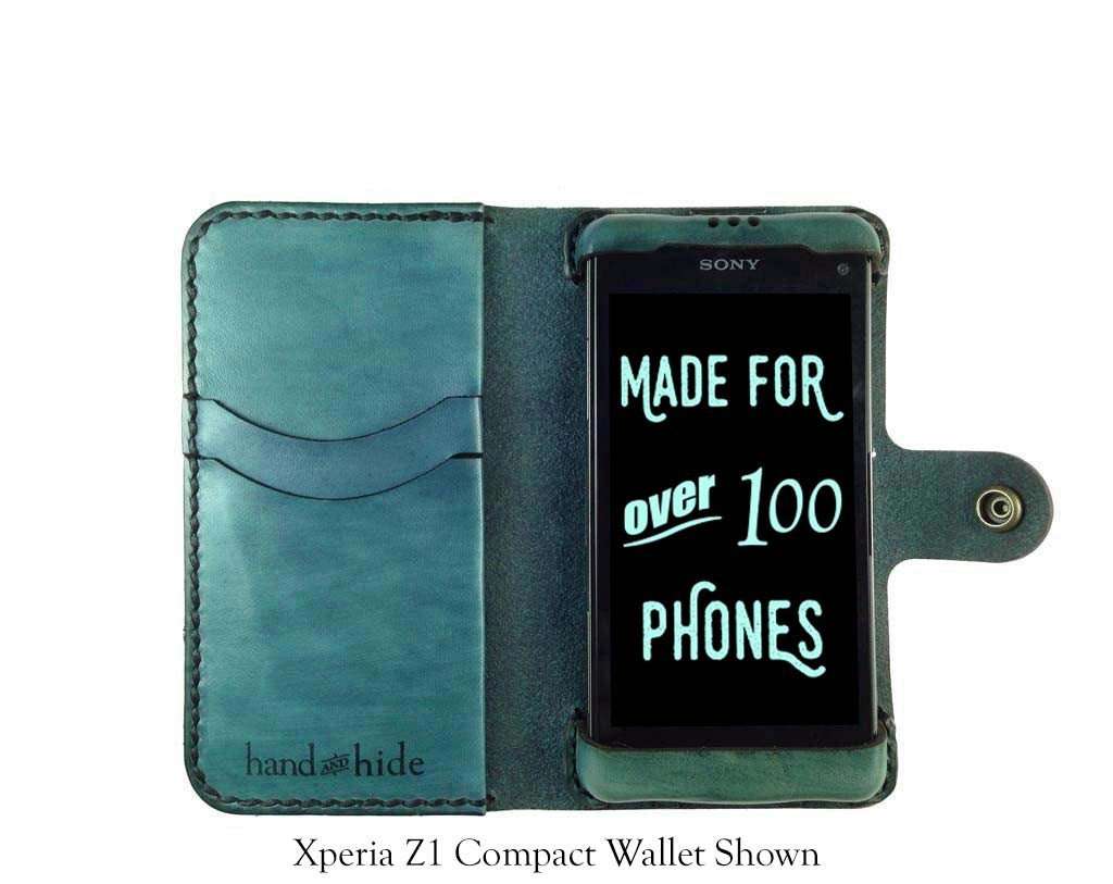 Sony Z5 Compact Custom Leather Wallet Case - and Hide LLC