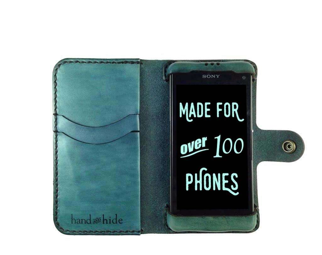 surfen vriendschap sponsor Sony Xperia Z1 Compact Custom Leather Wallet Case - Hand and Hide LLC