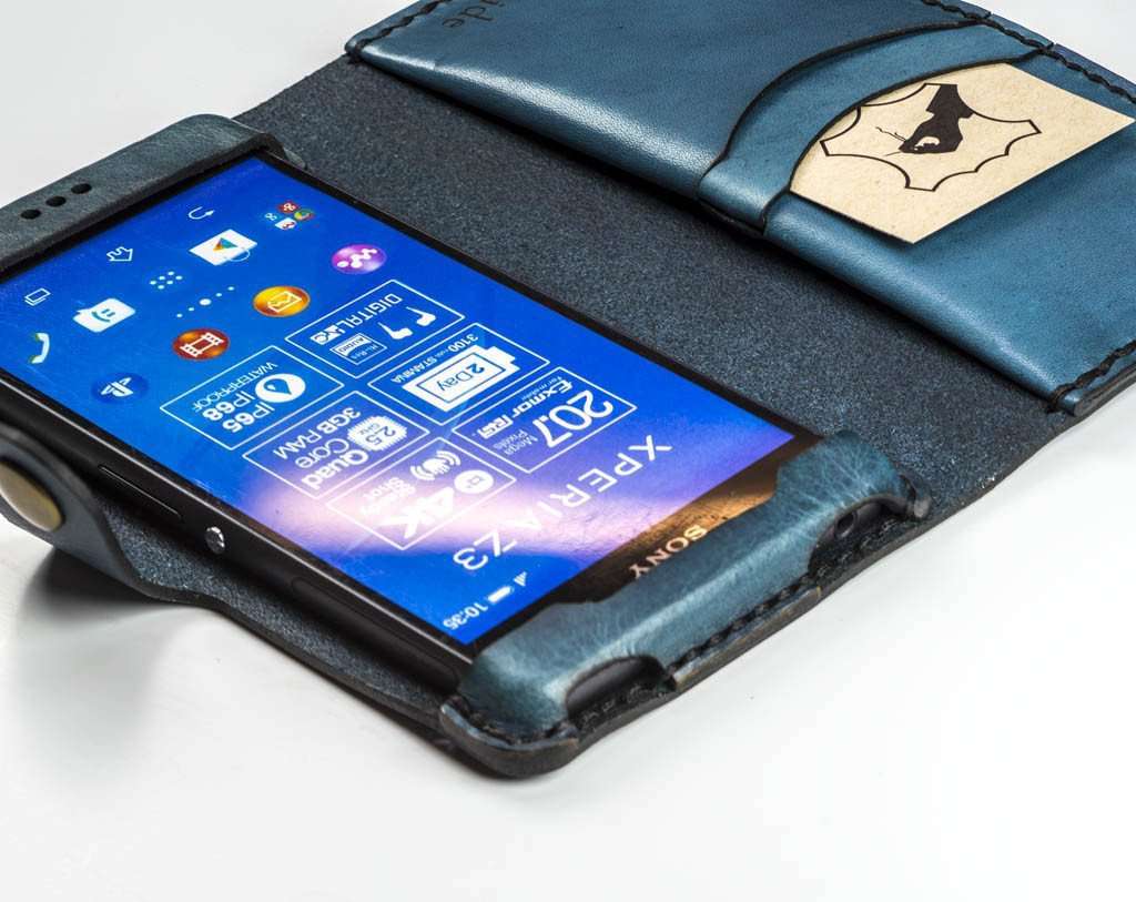 laten vallen Blauwdruk Contractie Sony Xperia Z5 Custom Leather Wallet Case - Hand and Hide LLC