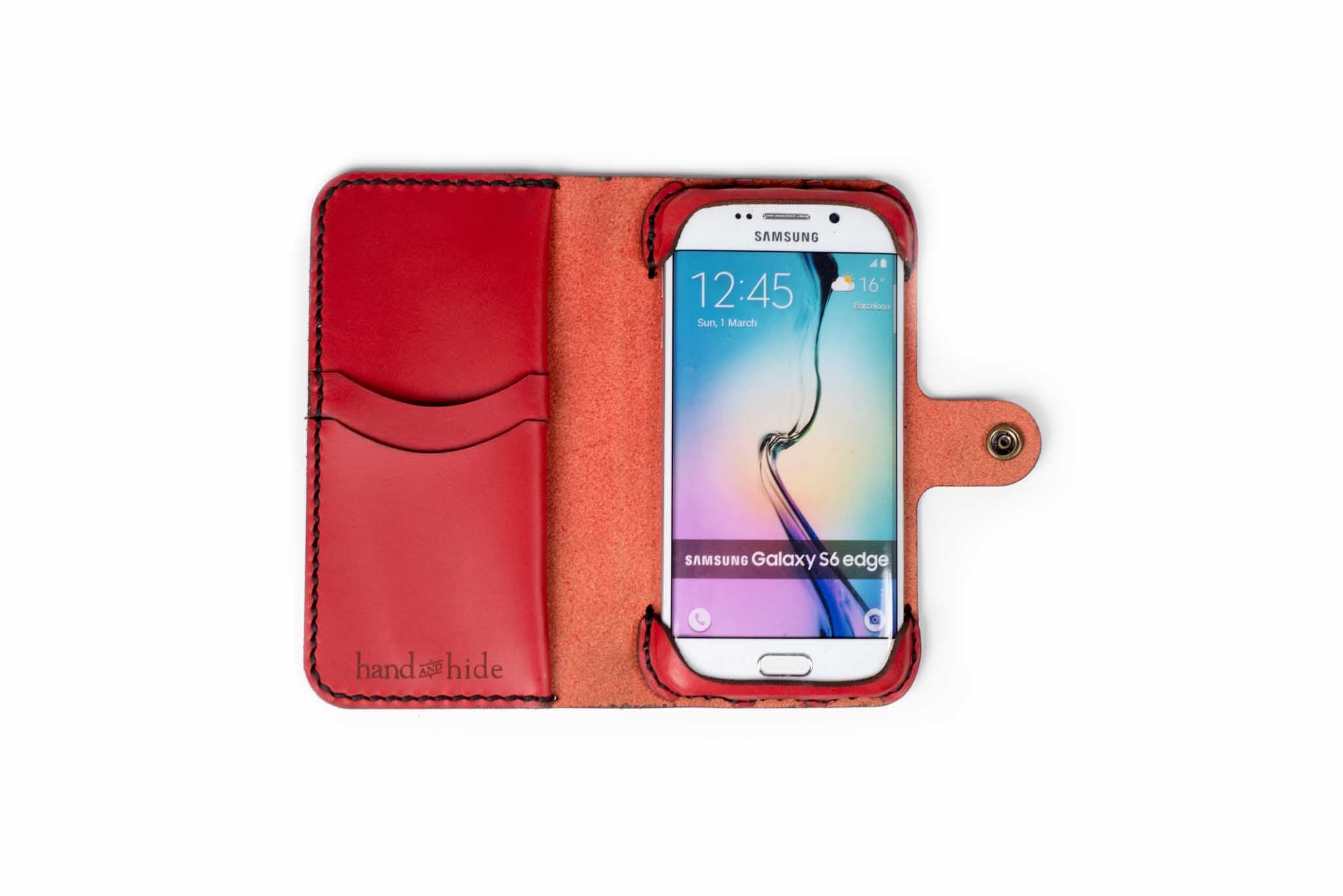 Loodgieter statistieken Beraadslagen Samsung Galaxy S6 Edge Custom Leather Wallet Case - Hand and Hide LLC