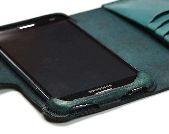 Herencia salvar túnel Samsung Galaxy Grand Prime Custom Leather Wallet Case - Hand and Hide LLC