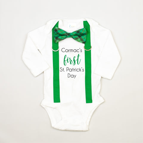 dapper st patrick's day outfit for baby boy by Cuddle Sleep Dream