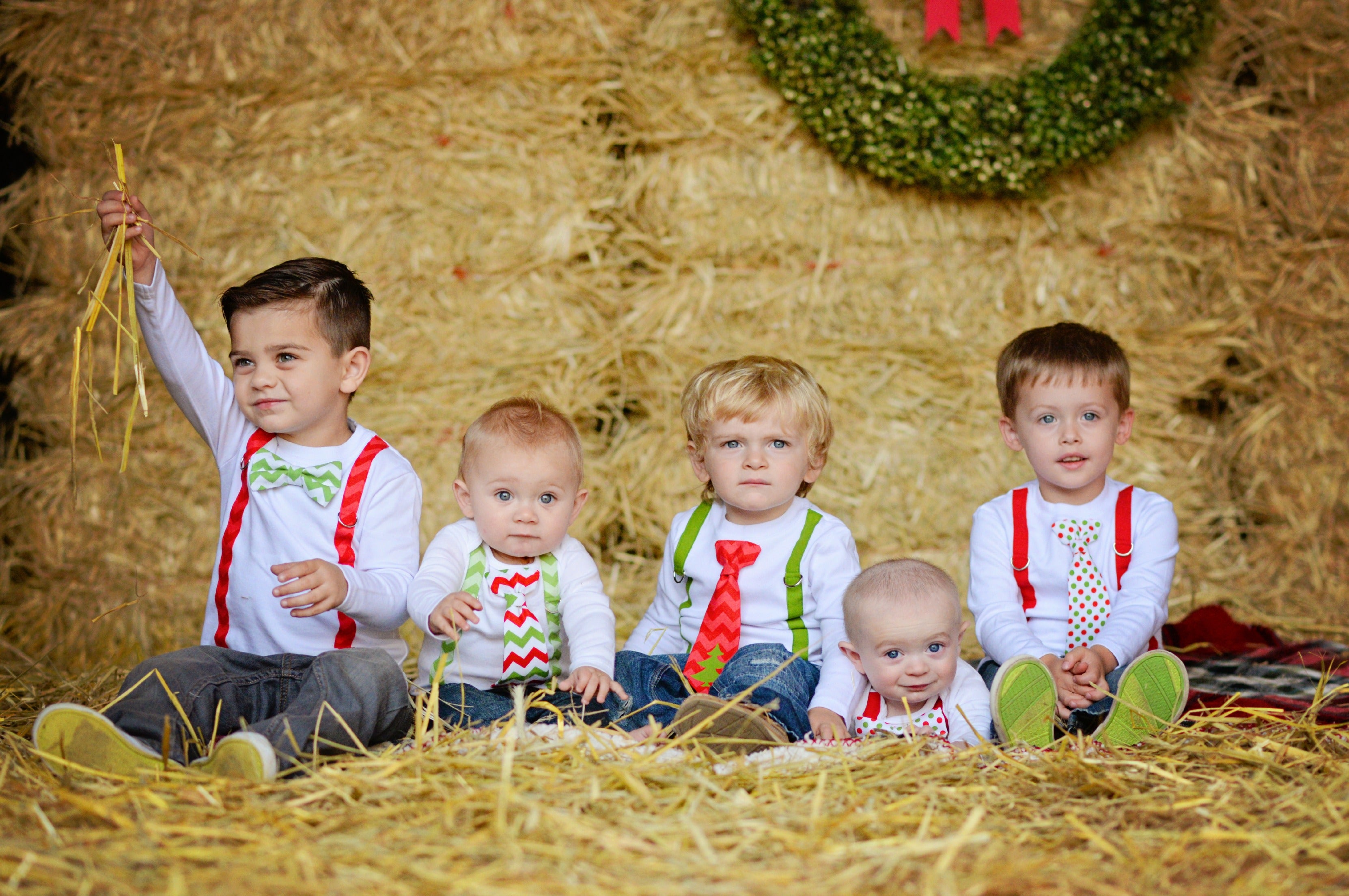 boys coordinating sibling christmas outfits