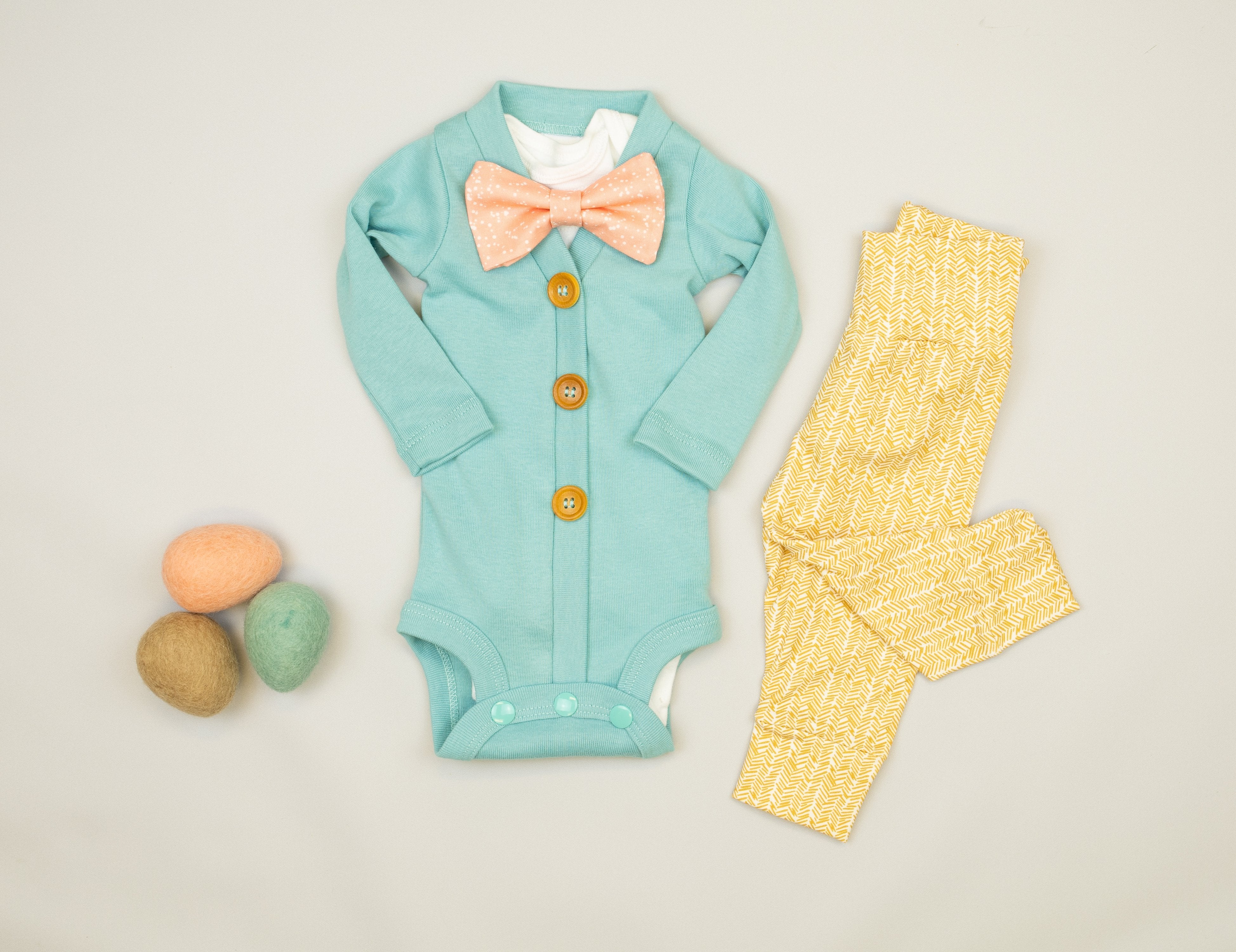 baby boy yellow easter outfit