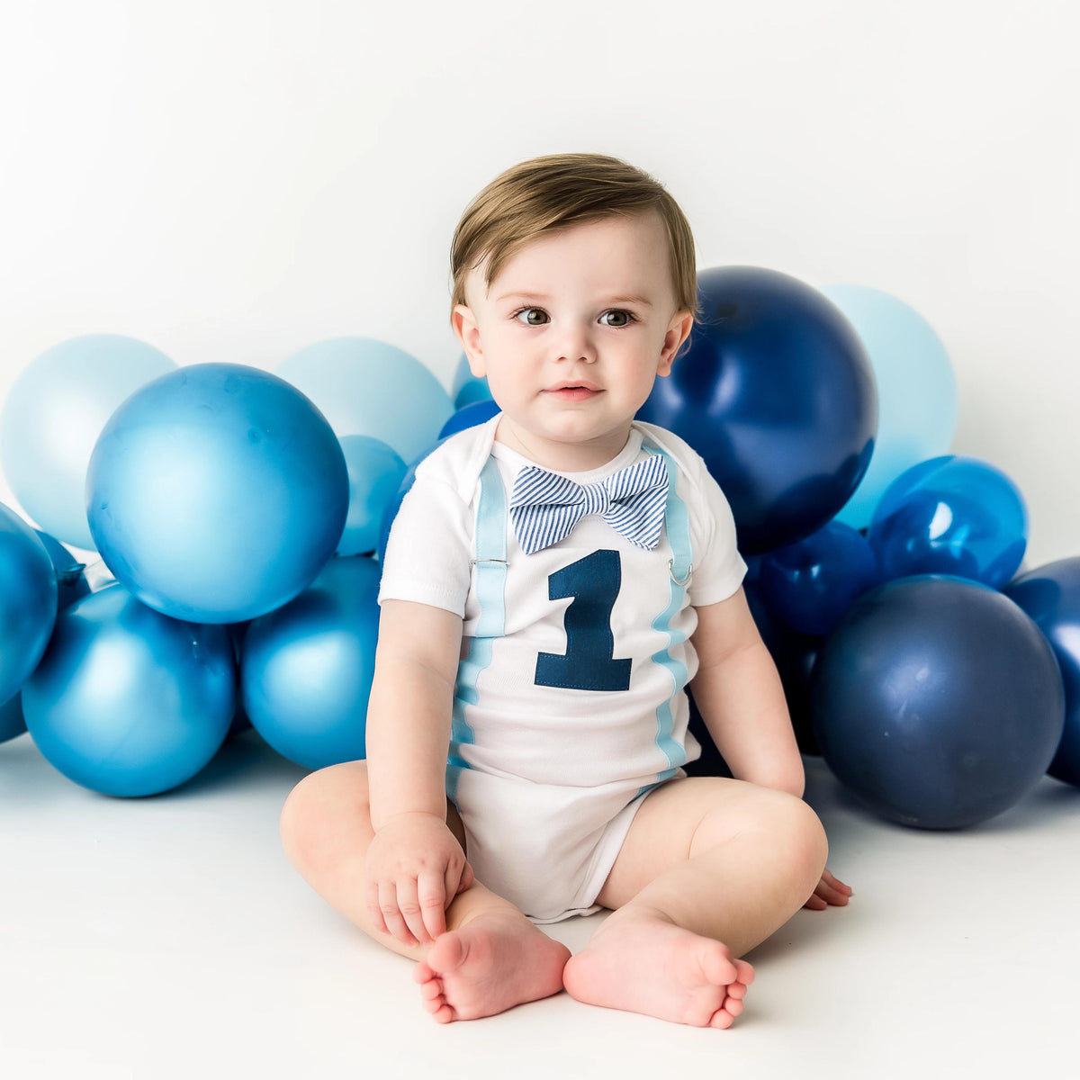 Navy and Blue Boy's 1st Birthday Outfit Personalized - Cuddle Sleep Dream