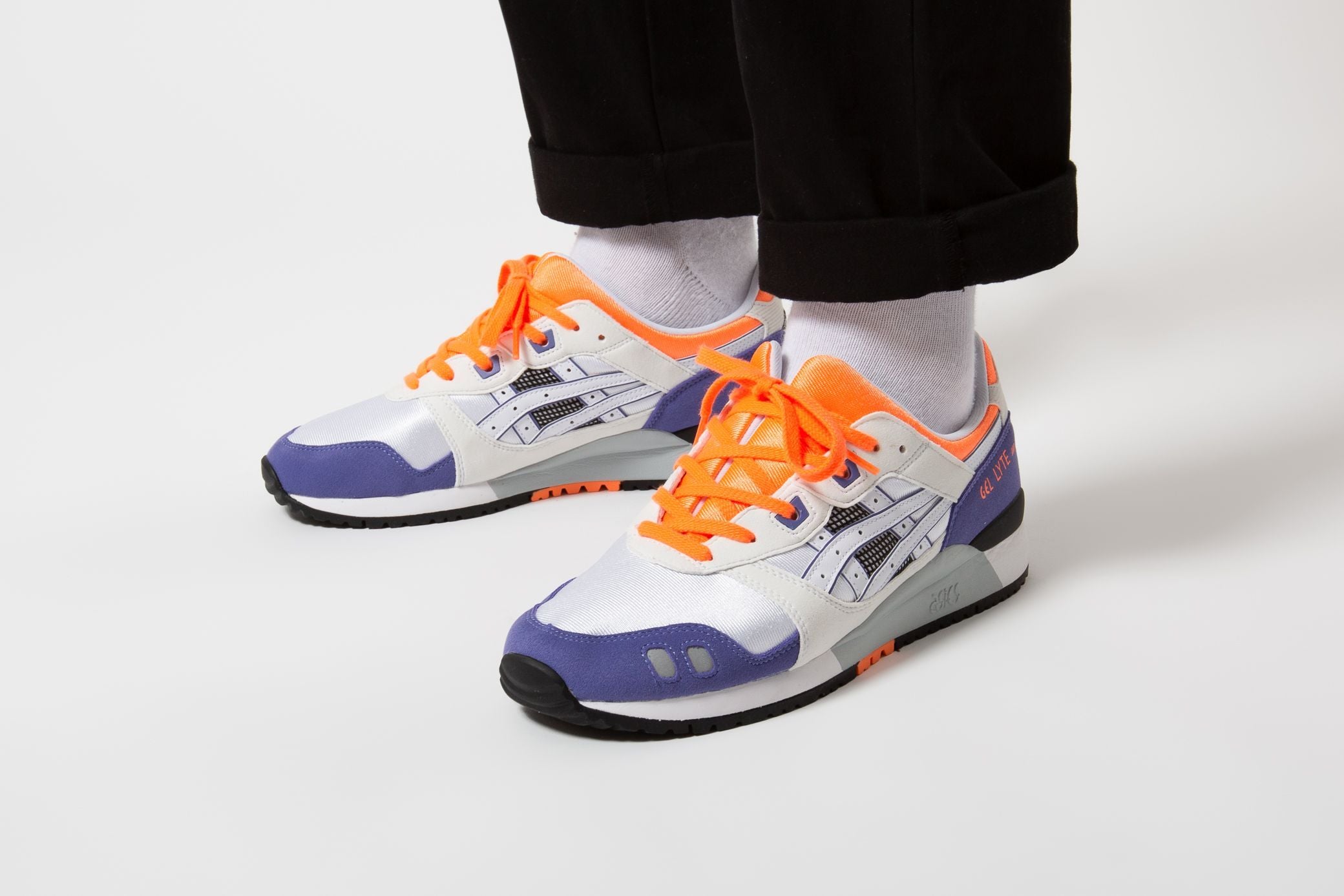 asics gel lyte white orange