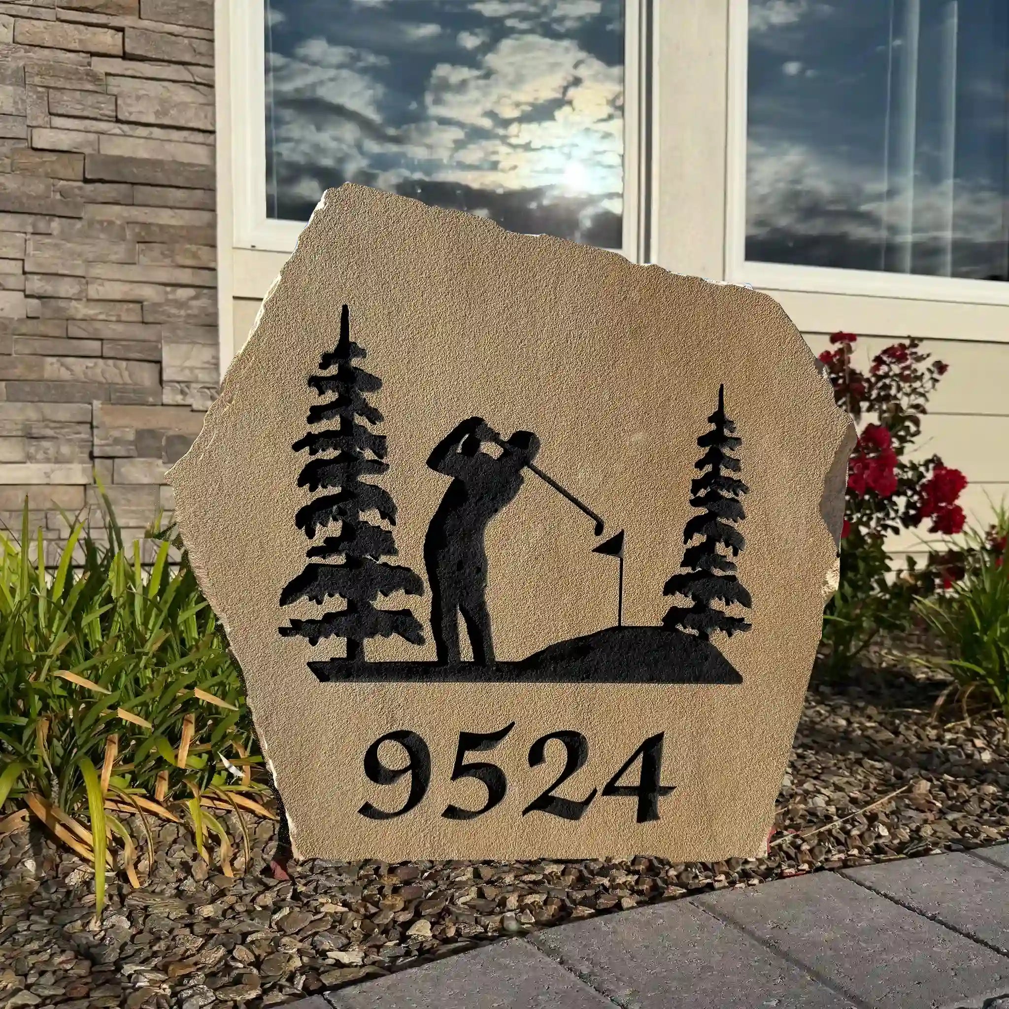 Golf Address Stone Housewarming Gift