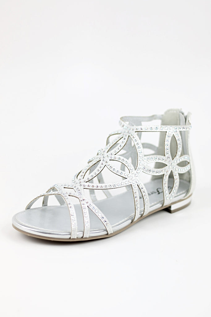 silver flat shoes