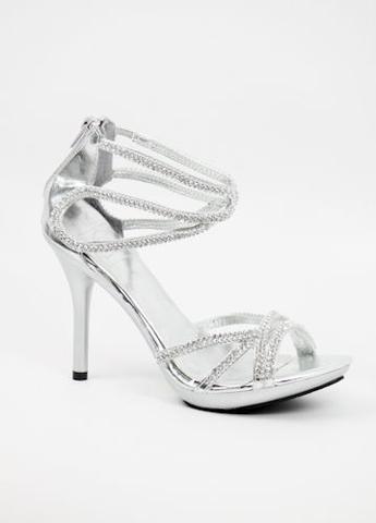 sparkly silver heels for prom