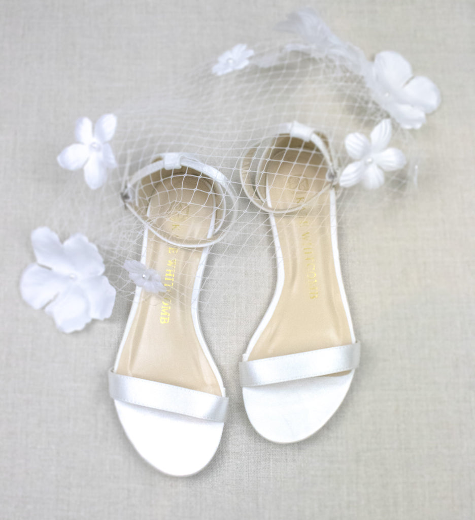 flat white wedding shoes