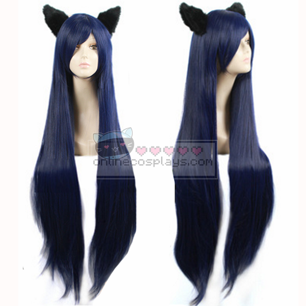 navy blue cosplay wig