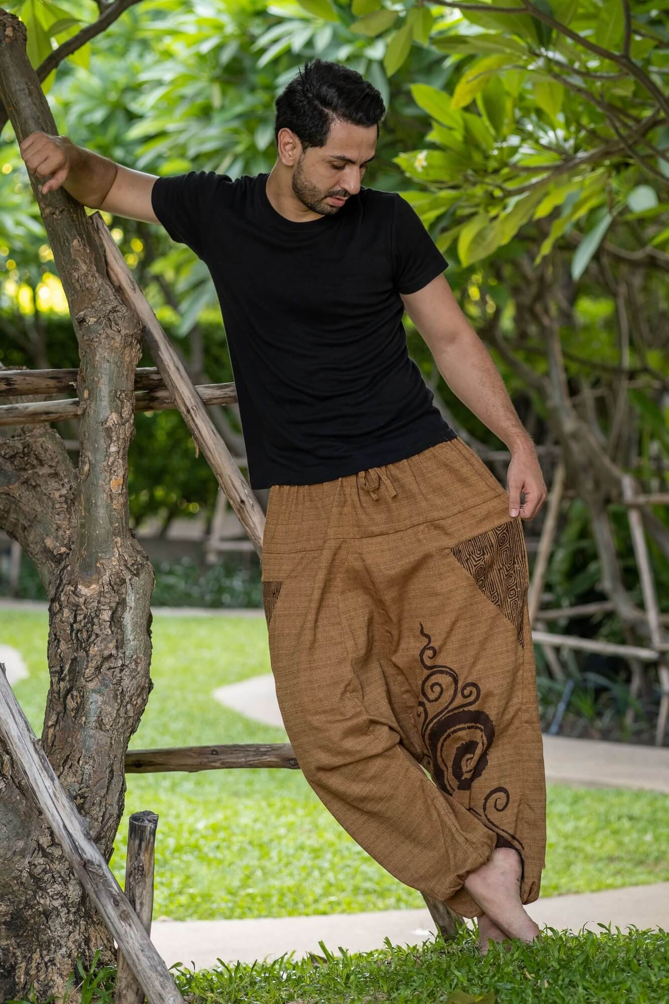 Beige Tribal Pants