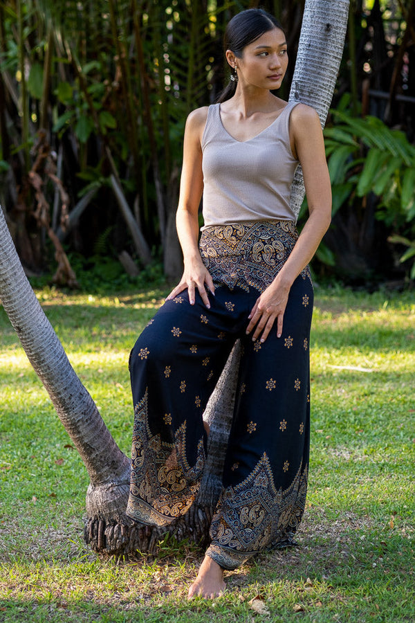 WINE BURGUNDY FLARED PALAZZO PANT SET PAIRED WITH A FLORAL PRINTED