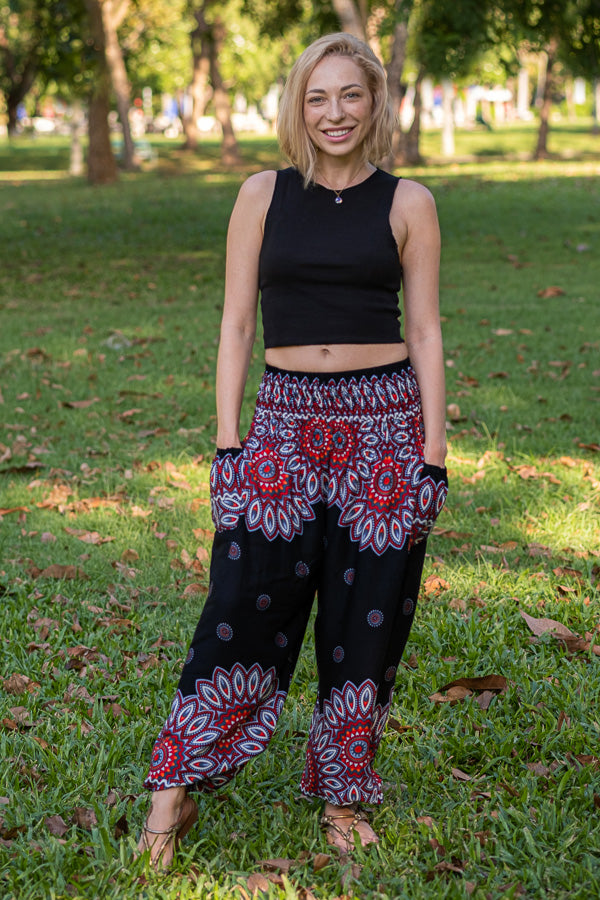 Black Petal Pants