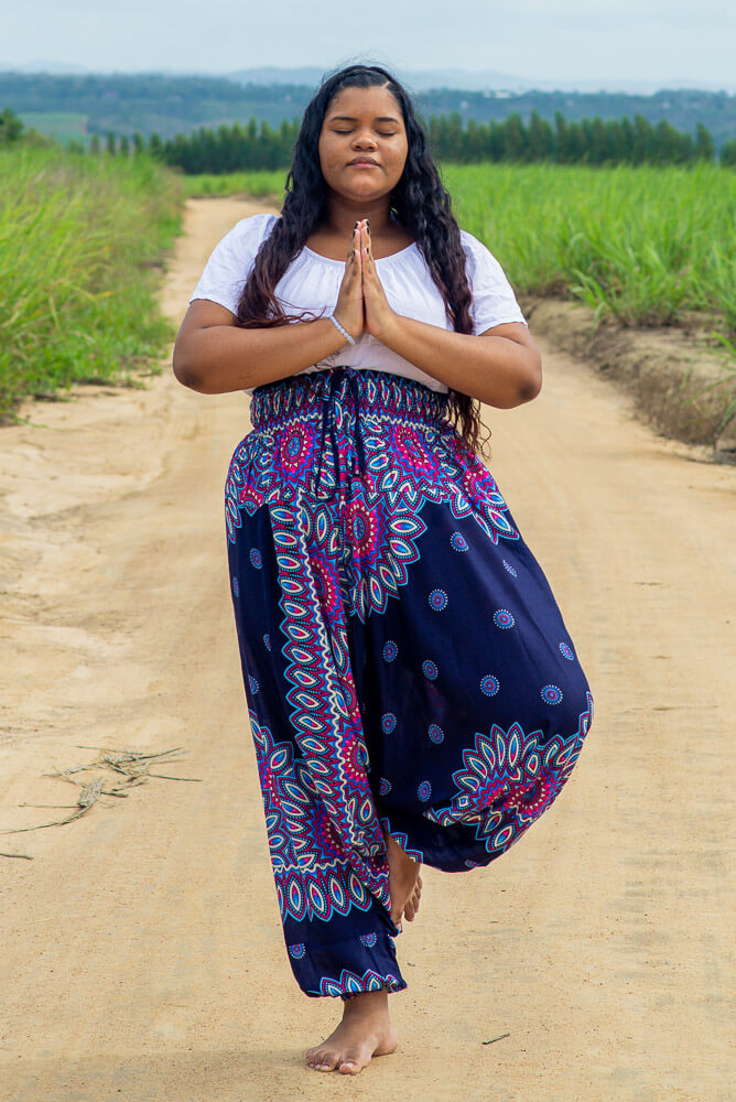 Plus Size Blue Lotus Pants