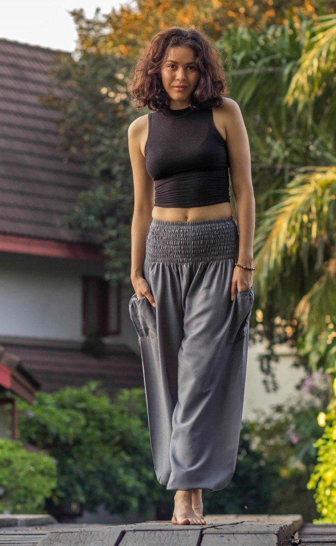 Gray Crystal Pants