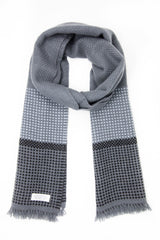 The Little Tibet Grey Cashmere Handloom Muffler folded as a Scarf