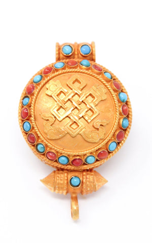  Gold Plated Endless Knot Locket 