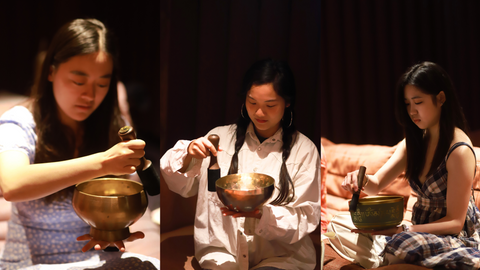 The Little Tibet London - Tibetan Singing Bowls Mini Course - Participants Learning How To Play The Singing Bowl