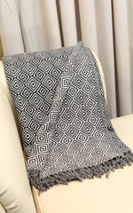 The Little Tibet Monochrome Diamond Boiled Wool Blanket Reversible Blanket