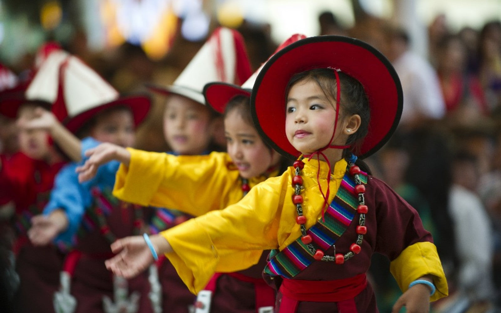 Tibetan dancing kids