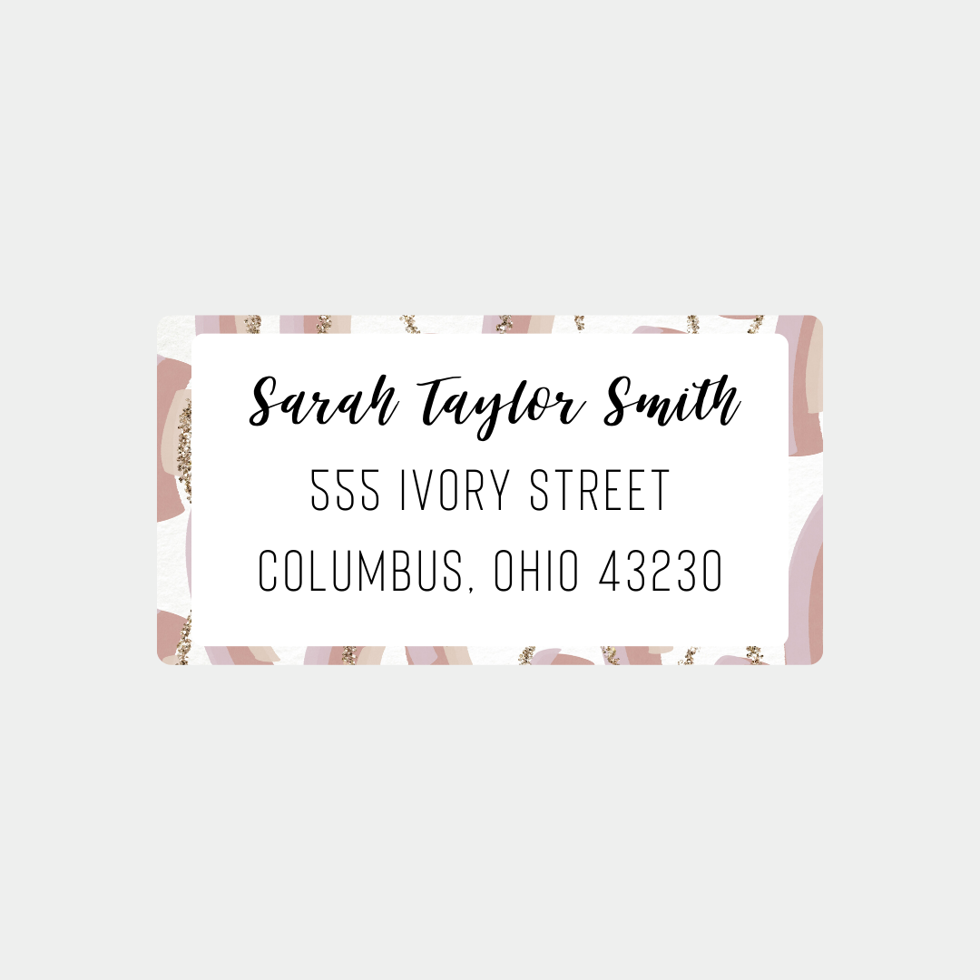 Mauve Brush Strokes - Return Address Labels