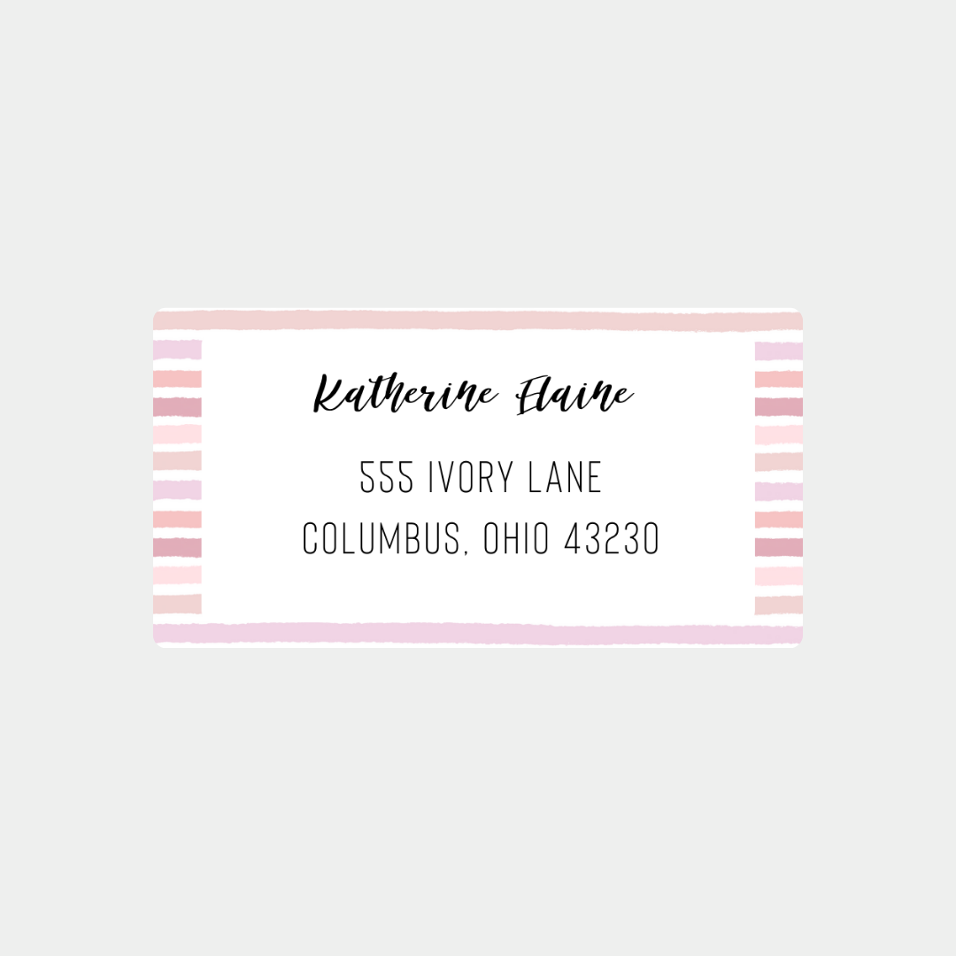 Pretty Stripes - Return Address Labels