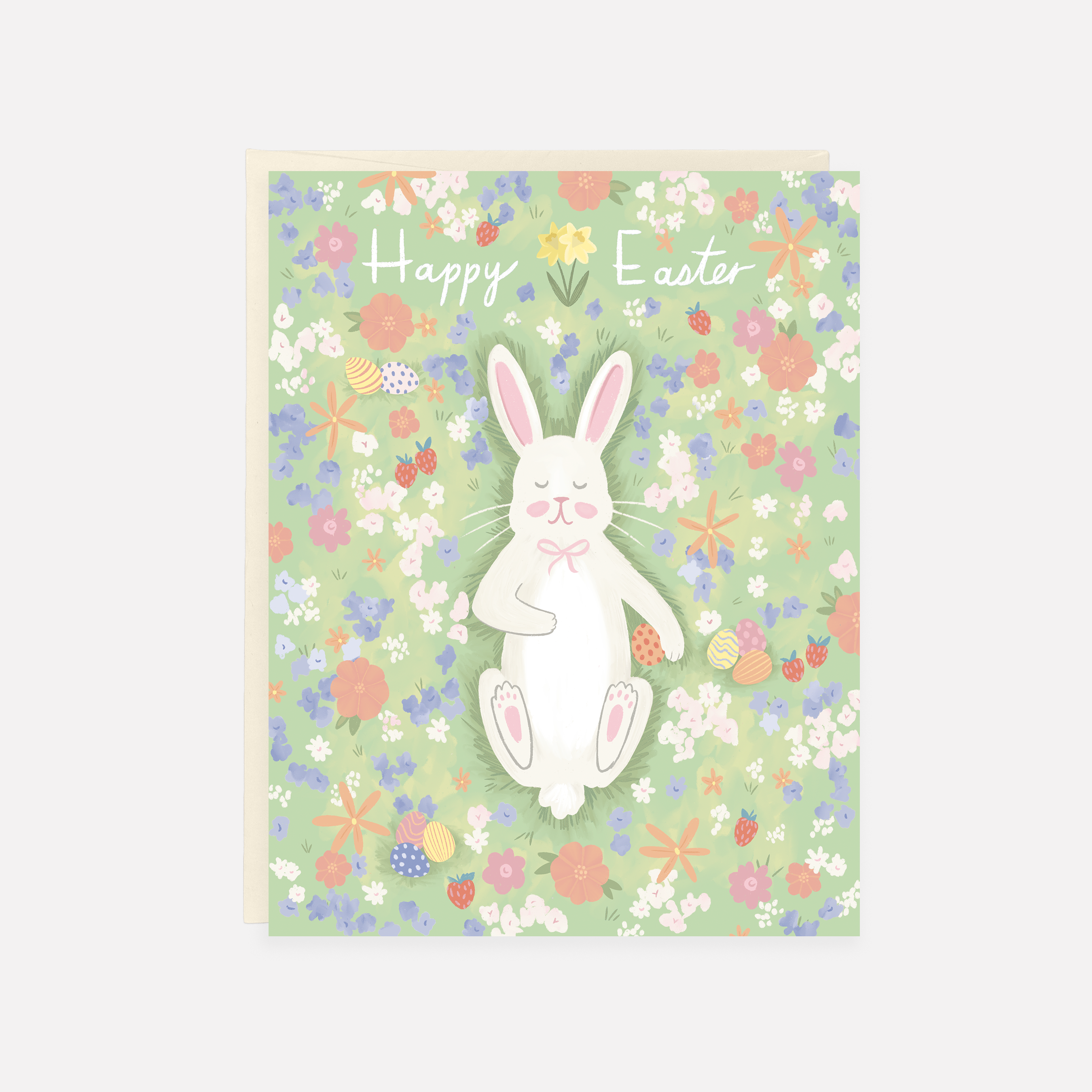 Bunny In Flowers - Easter Card